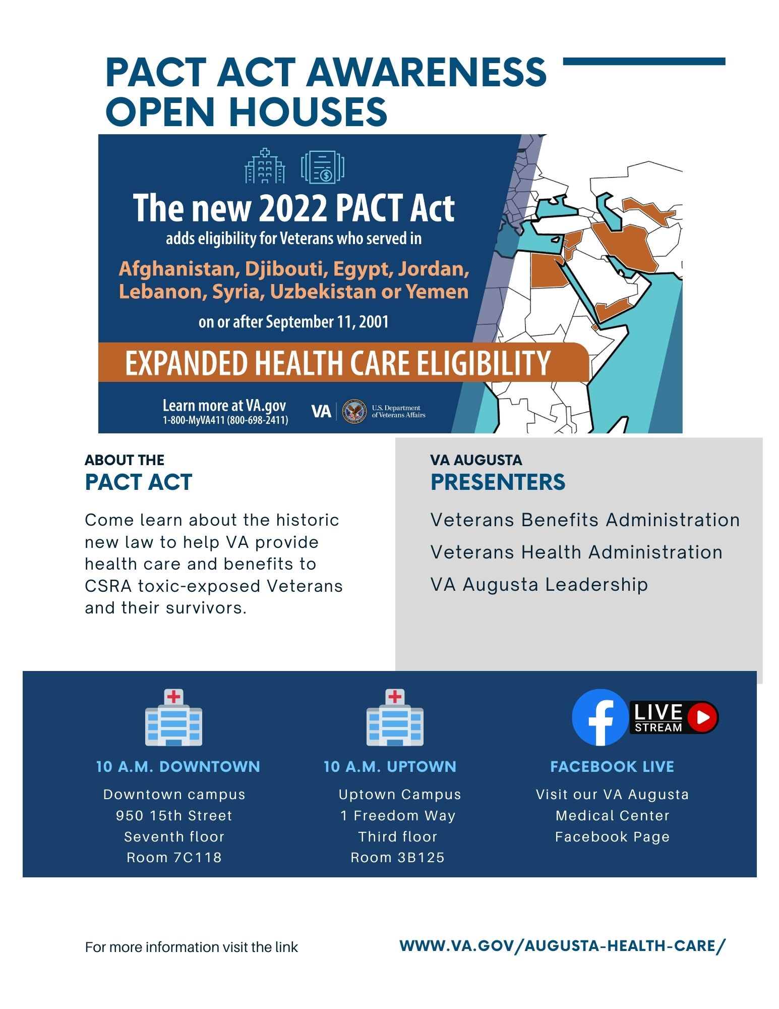 VA Augusta To Host PACT Act Events VA Augusta Health Care Veterans